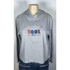 Vintage Disney Hoodie Womens Medium Large Gray 2001 California Adventure 2000s